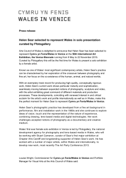 Helen Sear selected to represent Wales in solo presentation