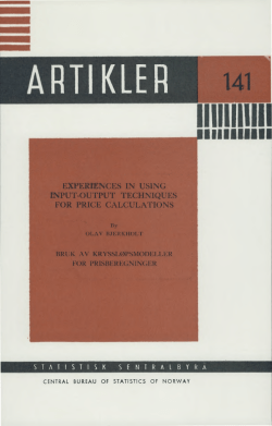 Experiences in using input-output techniques for price