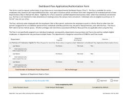 Dashboard Pass Application/Authorization Form