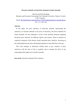The price elasticity of electricity demand in South