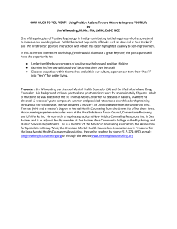 HOW MUCH TO YOU `YEA?`: Using Positive Actions Toward Others