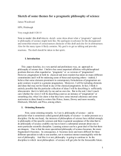 Draft -- "Sketch of some themes for a pragmatic philosophy