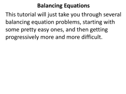 Balancing Equations