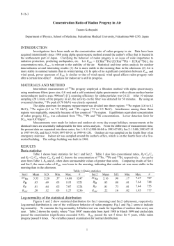 Concentration Ratio of Radon Progeny in Air