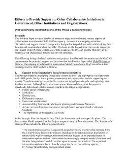 Efforts to Provide Support to Other Collaborative Initiatives in