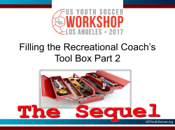 Filling the Recreational Coach`s Tool Box Part 2