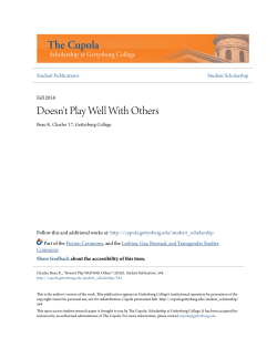 Doesn`t Play Well With Others - The Cupola: Scholarship at