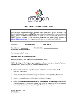 grant recipient report - Burton D. Morgan Foundation