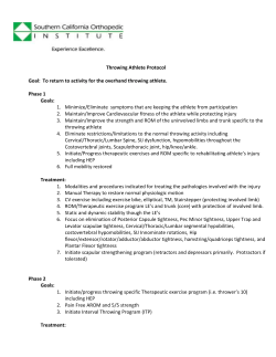 Throwing Athlete Protocol Goal