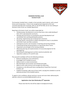ESSENDON FOOTBALL CLUB Assistant Coach The