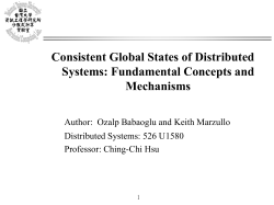 Consistent Global state of Distributed Systems