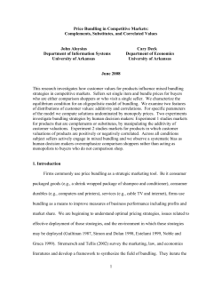 1 Price Bundling in Competitive Markets