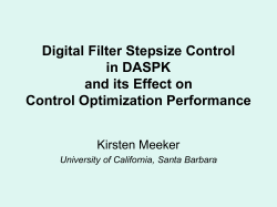 Digital Filter Stepsize Control in DASPK and its Effect on Control