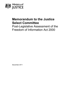 Memorandum to the Justice Select Committee - Post