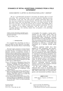 dynamics of retail advertising: evidence from a field experiment