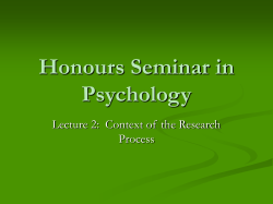 Honours Sem lecture 2 -