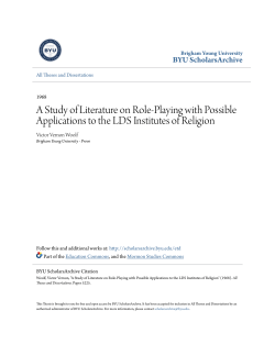 A Study of Literature on Role-Playing with Possible Applications to