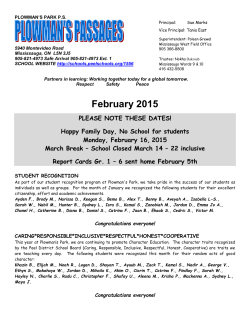 February 2015 newsletter - Whiteoaks Public School