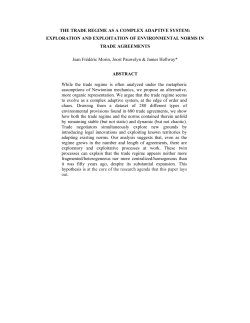 THE TRADE REGIME AS A COMPLEX ADAPTIVE