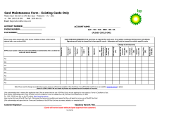 Card Maintenance Form