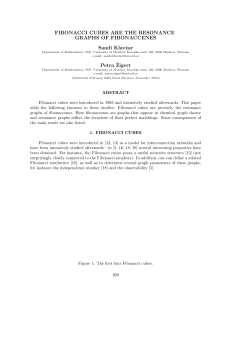 FIBONACCI CUBES ARE THE RESONANCE GRAPHS OF