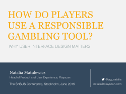 Natalia Matulewicz - How do players use a responsible