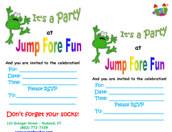 Please RSVP To: Don`t forget your socks!