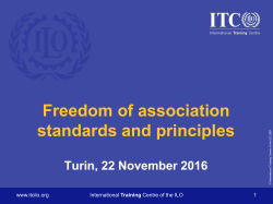 Freedom of association standards and principles