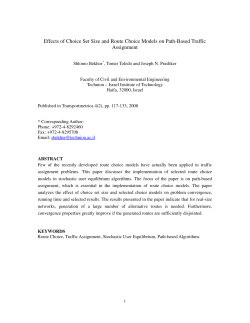 Effects of Choice Set Size and Route Choice Models
