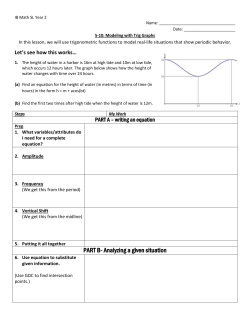 5-10: Modeling with Trig Graphs