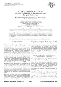 A Class of Nonlinear RLC Circuits Globally Stabilizable by