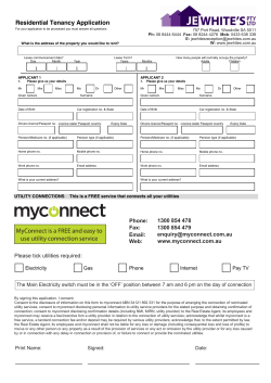 MyConnect is a FREE and easy to use utility connection service
