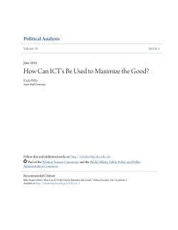 How Can ICT`s Be Used to Maximize the Good?