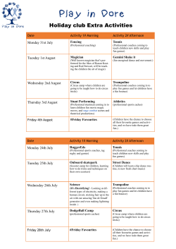 Play in Dore Summer Schedule