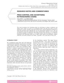 Price control and advertising in franchising chains