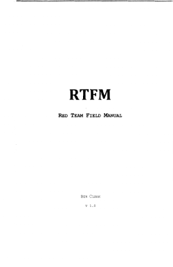 RTFM- Red Team Field Manual