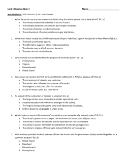Reading Quiz 1 - Jessamine County Schools