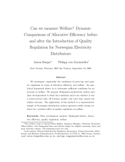 Can we measure Welfare? Dynamic Comparisons of Allocative