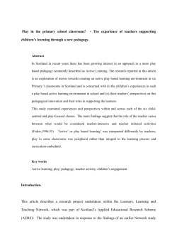 Play in the primary school classroom? The experience of teachers