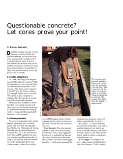 Questionable concrete? Let cores prove your point!