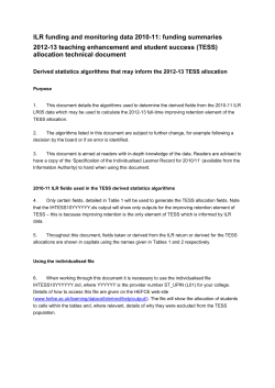 (TESS) allocation technical document (ILR)