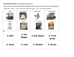 A pilot A zoo keeper A ball player A truck driver A nurse A cook A