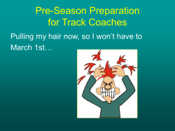 Track Technique - Pre-Season Preparation