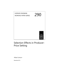 No. 290 Selection Effects in Producer