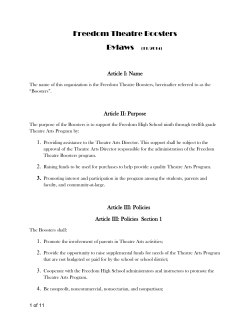 Freedom Boosters Bylaws - Freedom Theatre Boosters