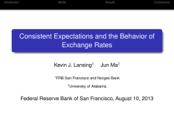 Consistent Expectations and the Behavior of Exchange Rates