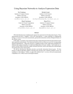 Using Bayesian Networks to Analyze Expression Data