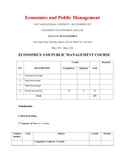 Economics and Public Management - University of Economics and
