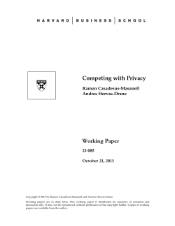 Competing with Privacy Working Paper