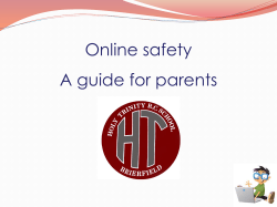 Parent Guide on E-Safety - Holy Trinity RC Primary School